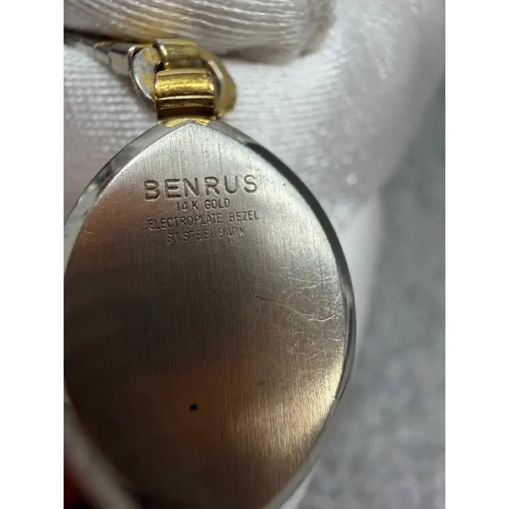 Vintage Benrus Ladies Watch 14K Gold Electroplate Stretch Band Not Working